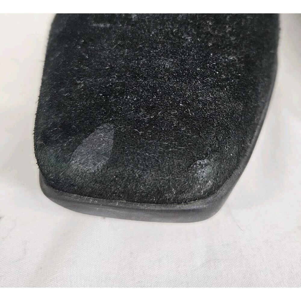 La Canadienne Black Suede Leather Low Wedge Side Zip Lined Boot Bootie Size 7 - Picture 10 of 12